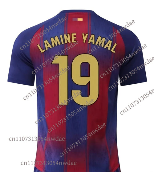 25_26 Barcelona #19 Lamine Yamal Home Soccer Kit Jersey Short Sleeve