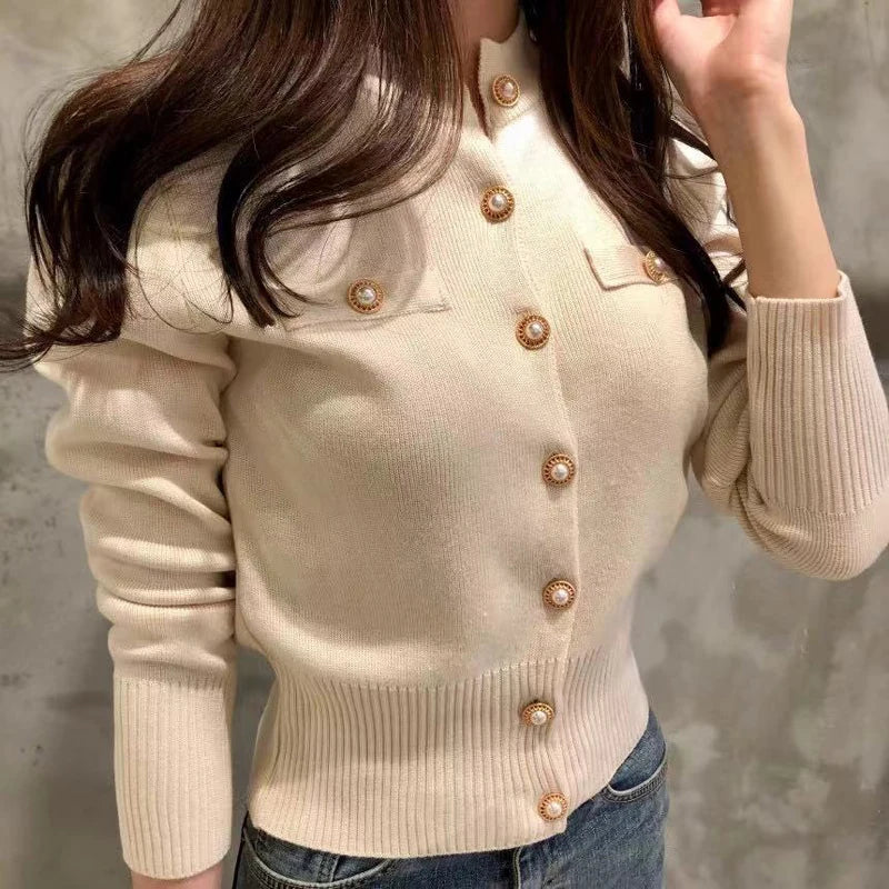 2025 Autumn Long Sleeve Fashion Women Cardigans Sweater Knitted Coat