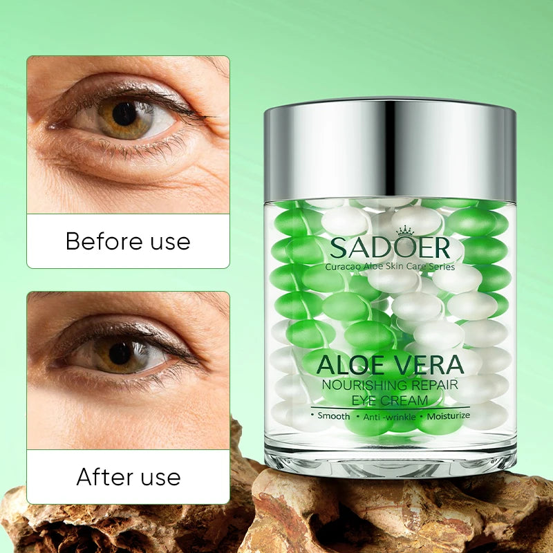 SADOER Aloe vera Eye Cream Anti Dark Circles Wrinkles Moisturizing
