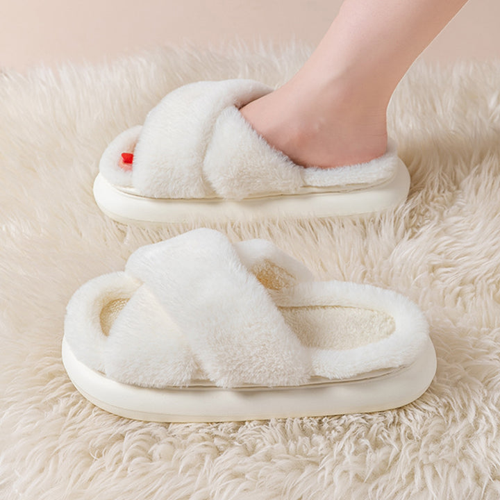 Women's Platform Fuzzy Home Slippers