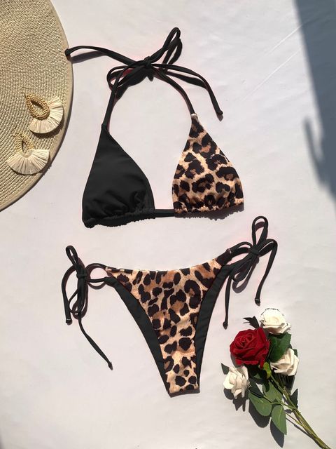 Conjunto de biquíni Ellolace Leopard 2 peças