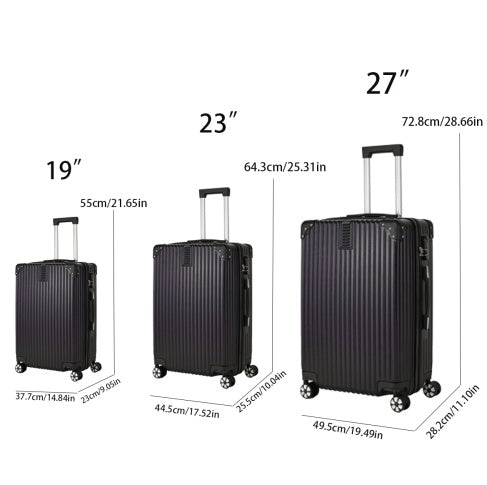 3-piece Hard Shell Luggage Set, Suitable For Both Long-distance And Short Distance Travel. Equipped With Four-wheel Rollers, Password Lock, And Hiking Bag