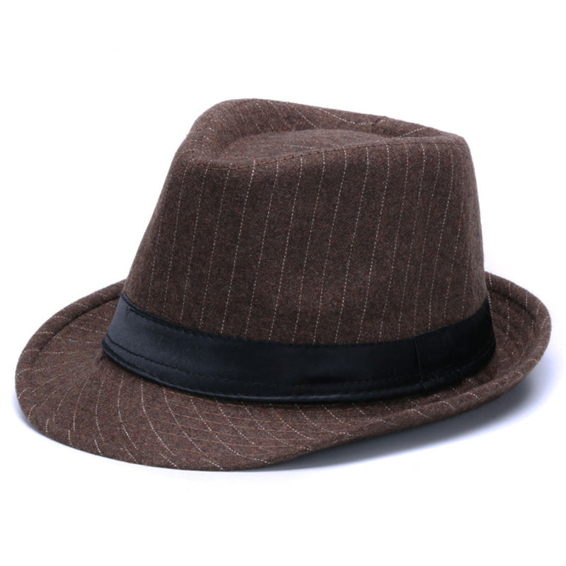 Men's Fashion Striped Fedora Hat