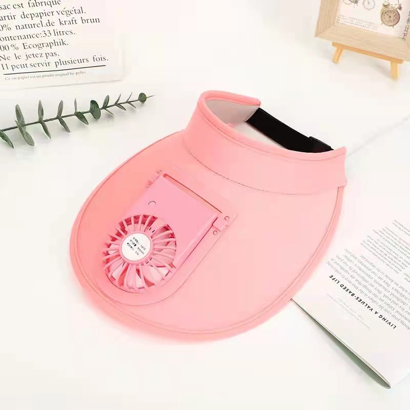 Summer Outdoor Sunscreen Empty Top Electric Fan Hat