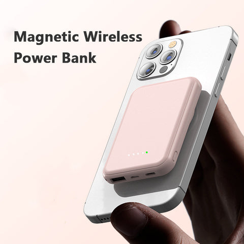 Mini banco de potência sem fio magnético de carregamento rápido portátil de 5000 MAh