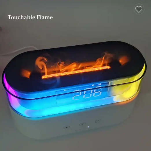 2023 Elegant Alarm Clock Oil Diffuser Innovative Simulation Flame