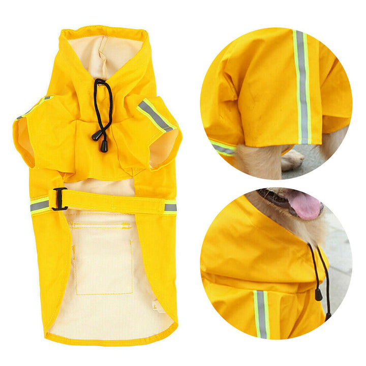 Dog Rain Jacket With Safety Reflective Stripe