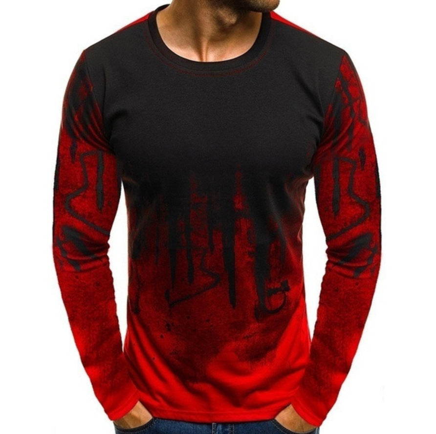 Camiseta estampada com personalidade esportiva e fitness da moda