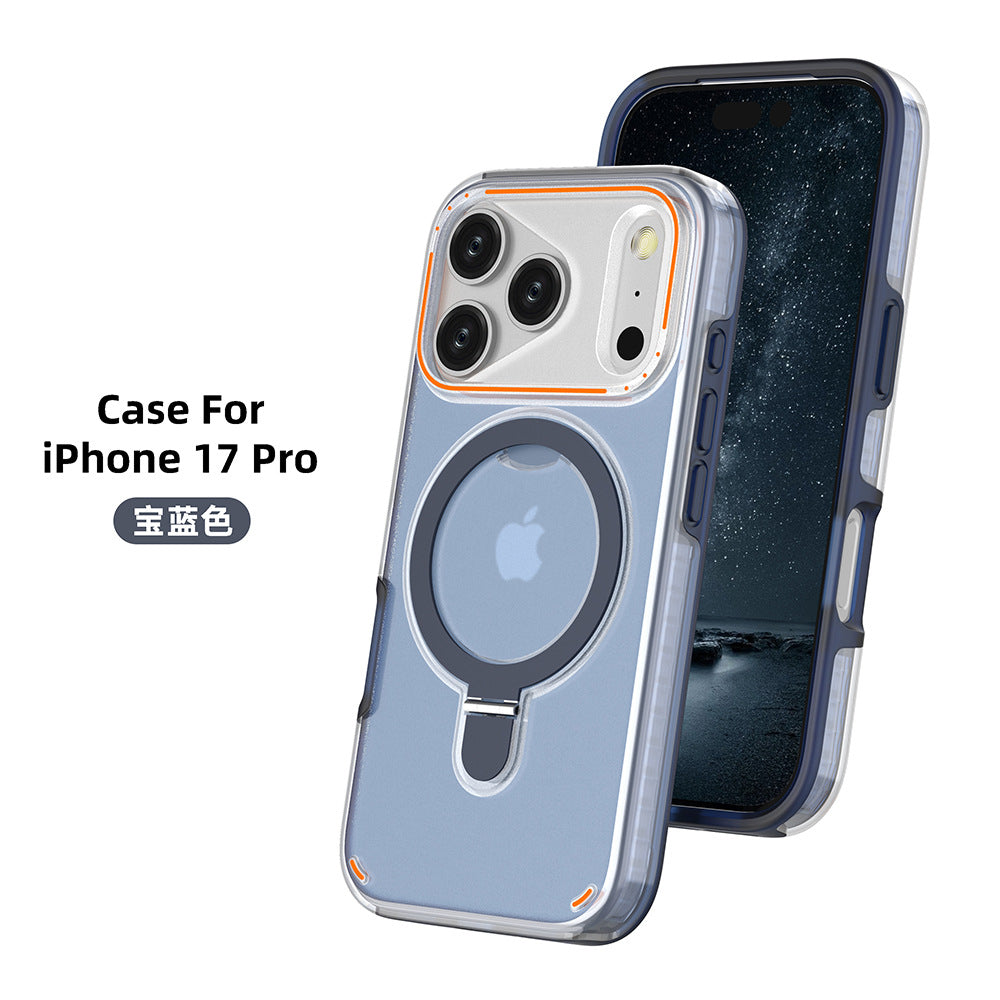 360 Rotation Stand Holder Magnetic Matte Phone Case For I-Phone 17 Pro 17 Max Plus Shockproof Protection Cover Shell