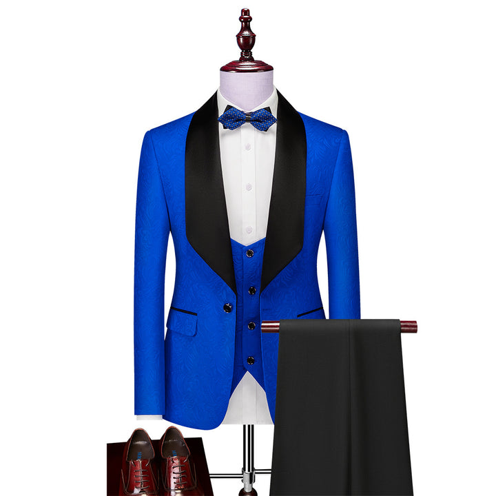 Conjunto de terno masculino slim fit noivo vestido de noite de casamento