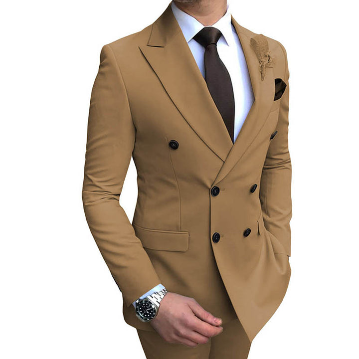 Double Breasted Wedding Groomsman Suit