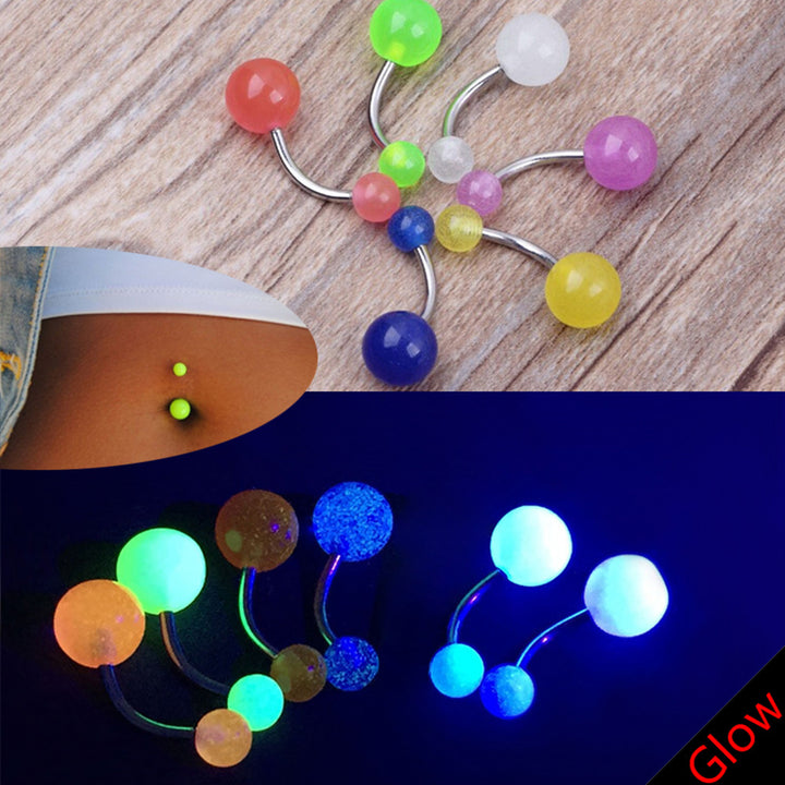 10 PCs A Pack Of Luminous Navel Stud Set Piercing Jewelry