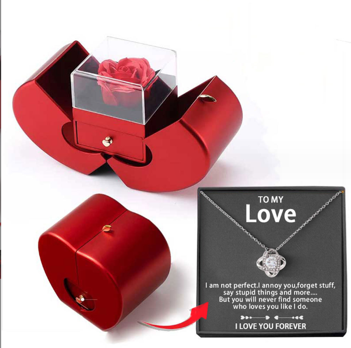 Eternal Rose For Girl Mother's Day Valentine's Day Gifts With Artificial Flower Rose Flower Jewelry Box