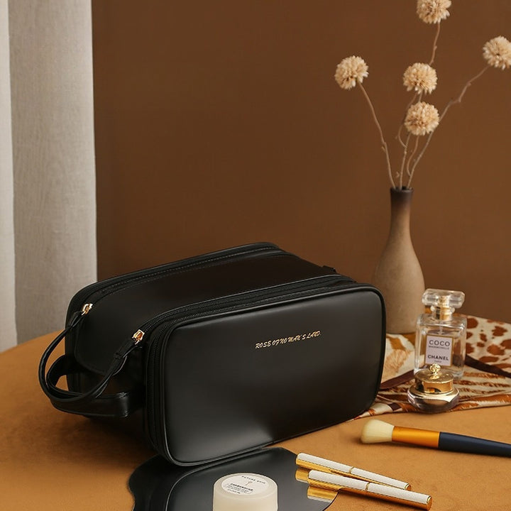 Three-layer Double Zipper U-shaped Design Cosmetic Bag Fashion High Capacity Make Up Bags Portable