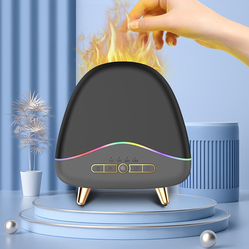 Umidificador doméstico de grãos de madeira com difusor de aroma de chama