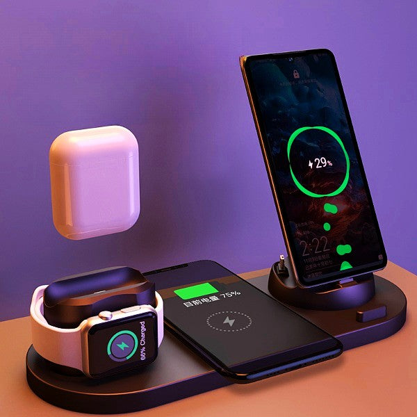 Fast Charging Pad For Phone Watch 6 In 1 Charging Dock Station