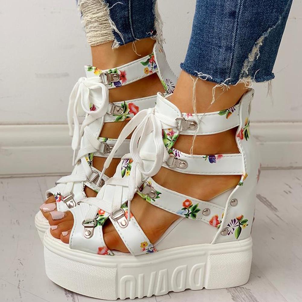 Women's Printed Wedge Shoes