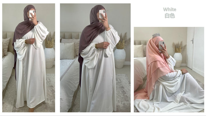 Abayas de cor sólida para mulheres