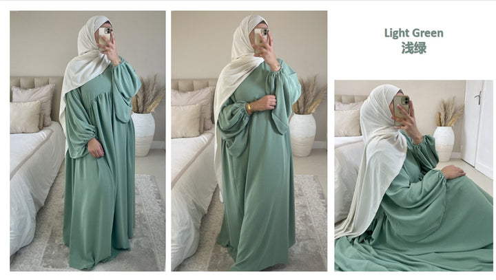 Abayas de cor sólida para mulheres