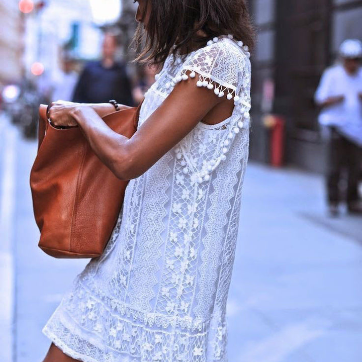 Vestido de baile americano com costura de renda e bola pequena 