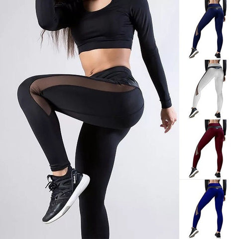 Sexy malha PU costura hip yoga
