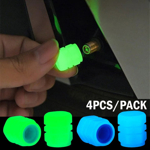 Tampas de válvula fluorescentes noturnas brilhantes