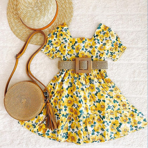 Vestido de verão princesa infantil para meninas
