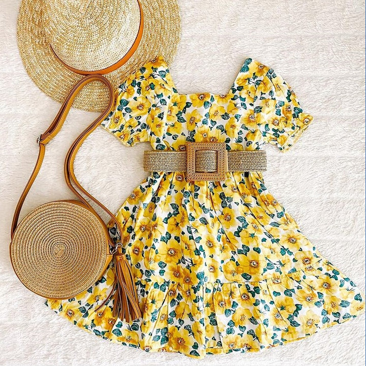 Vestido de verão princesa infantil para meninas