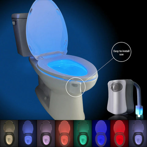 Luz de fundo à prova d'água de 8 cores para vaso sanitário