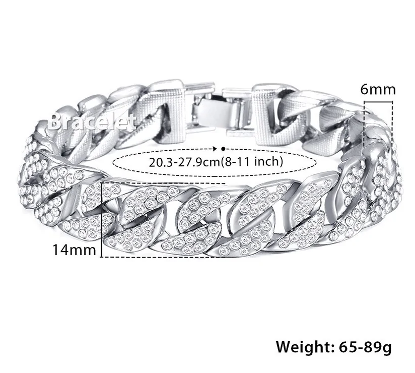 Pulseira cubana Miami Gold Curb