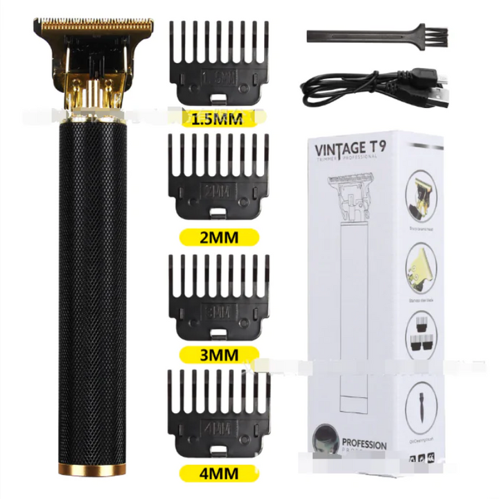 Aparador de cabelo elétrico vintage USB profissional
