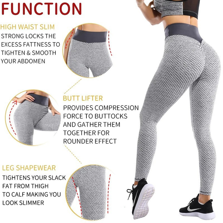 Calça feminina cintura alta esportiva legging quadril fitness 