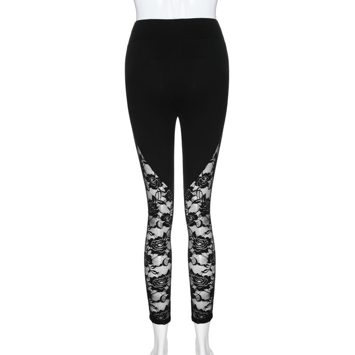 Sexy Hollow Lace Stitching Sports Yoga Leggings Women