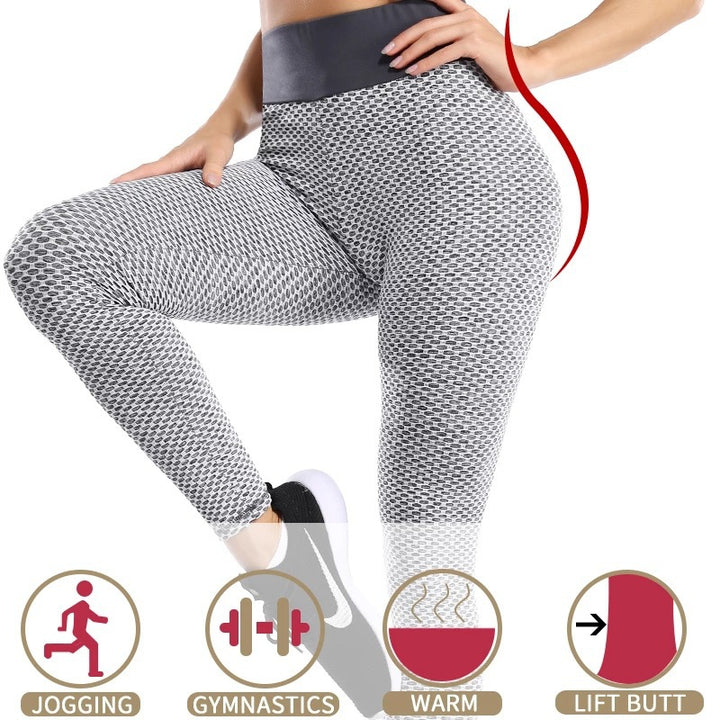 Calça feminina cintura alta esportiva legging quadril fitness 