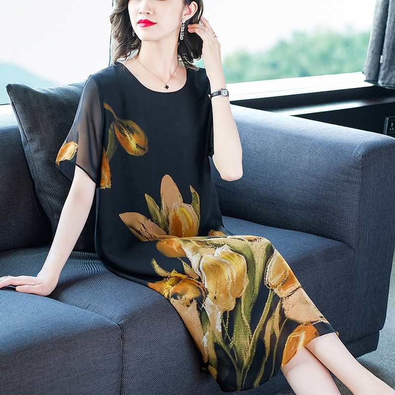 Dress Vintage Ethnic Style Loose Slimming Printed Dress