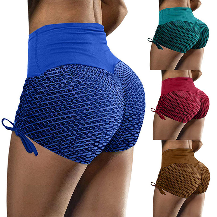 Novo Elástico jacquard calças costura magro yoga esportes shorts feminino 