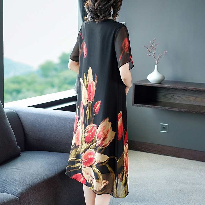 Dress Vintage Ethnic Style Loose Slimming Printed Dress
