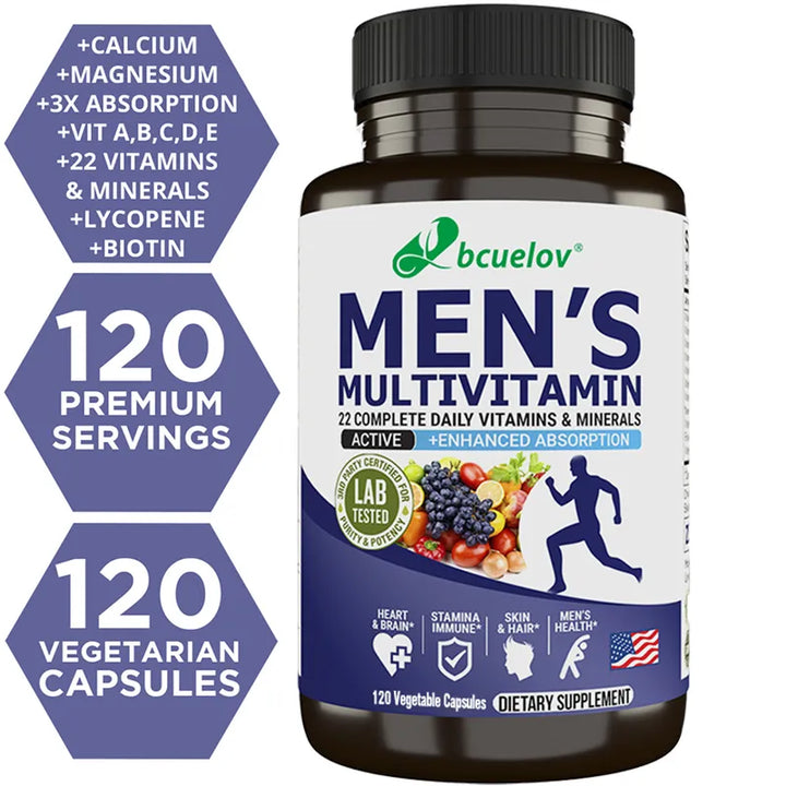 Cápsulas Multivitamínicas Masculinas - Contém B12, B6, B1, Zinco 