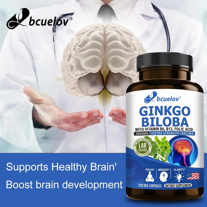 Suplemento de Ginkgo Biloba - Vitamina B6 B12 