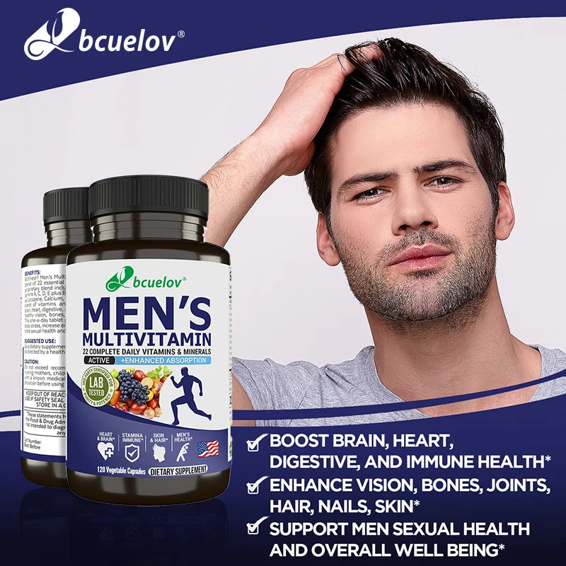 Men's Multivitamin Capsules - Contains B12, B6, B1, Zinc