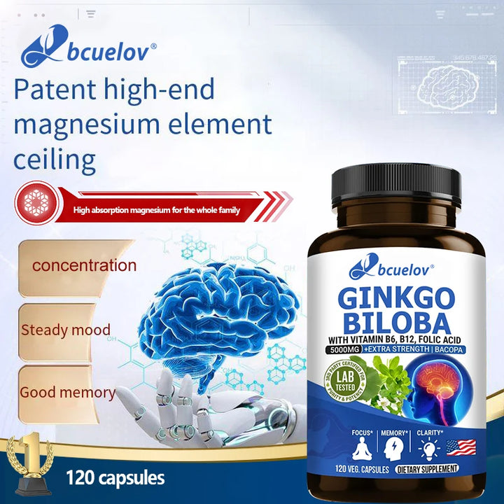 Suplemento de Ginkgo Biloba - Vitamina B6 B12 