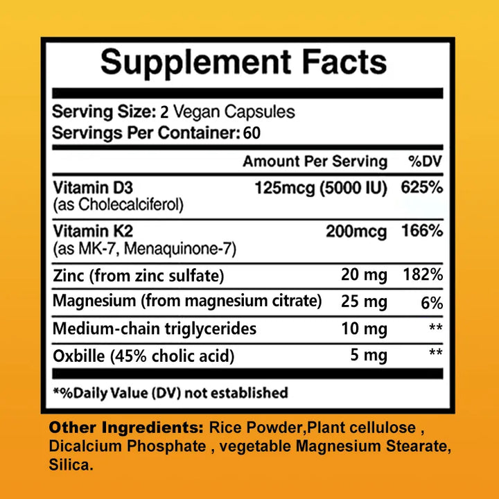 Cápsula vegana de vitamina D3 + K2 