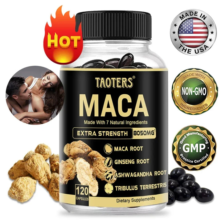 Black Maca Root Capsules Contain Essential Amino Acids, Vitamins and Minerals for Muscle Repair and Anti-fatigue