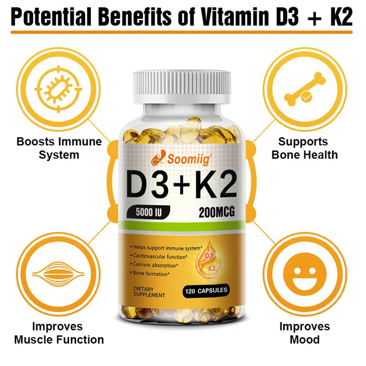 Cápsula vegana de vitamina D3 + K2 