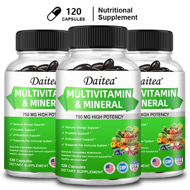 Multivitamin Capsules Contain Vitamins and Minerals