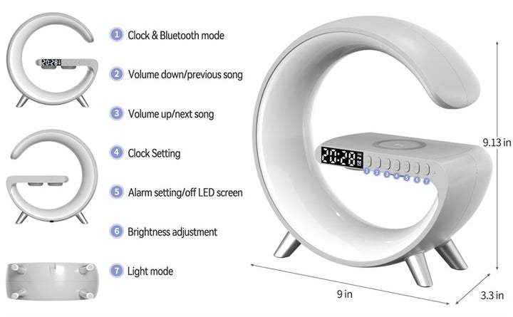 Lâmpada de carregador sem fio para alto-falante Bluetooth