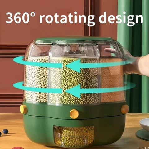 Distribuidor de alimentos giratório de grãos 360°
