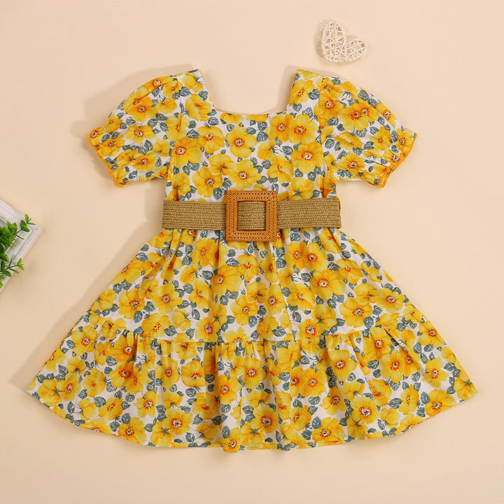 Vestido de verão princesa infantil para meninas