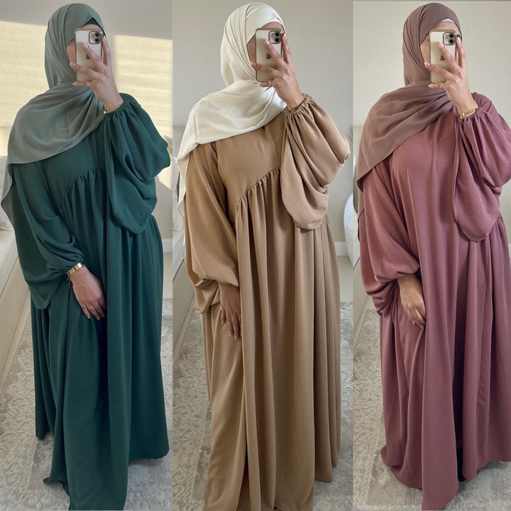 Abayas de cor sólida para mulheres