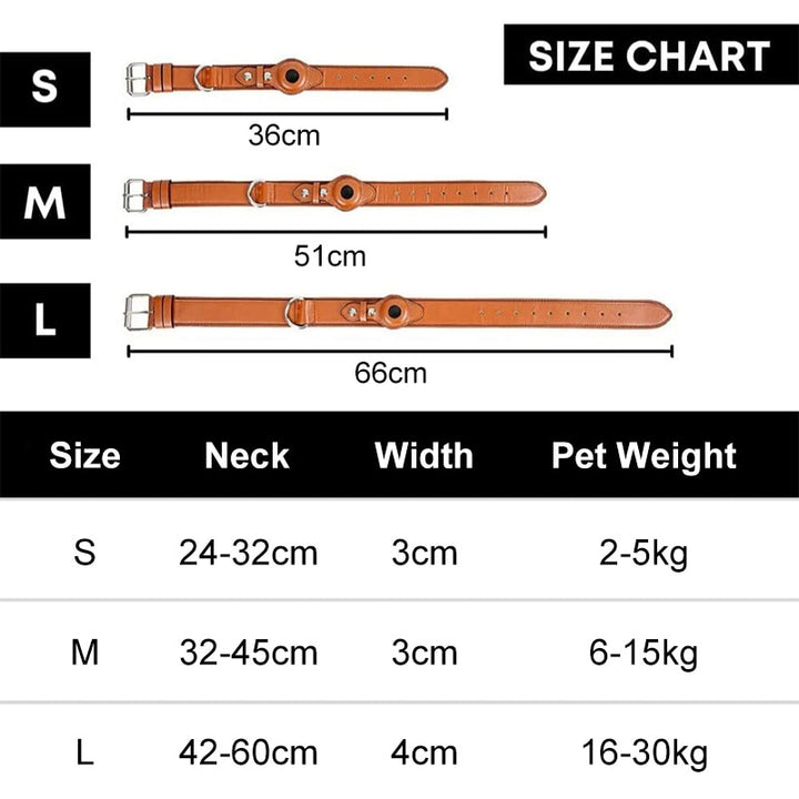 Coleira de couro anti-perda para cães